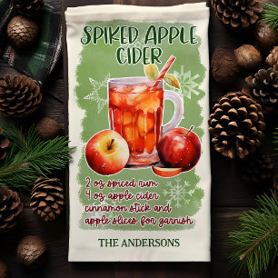 Recept på kryddad äppelciderjulcocktail kökshandduk