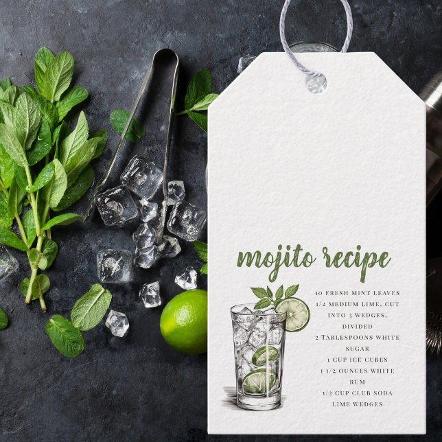Recept på Mojito / Cocktailgunstling Presentetikett (Skapare uppladdad)