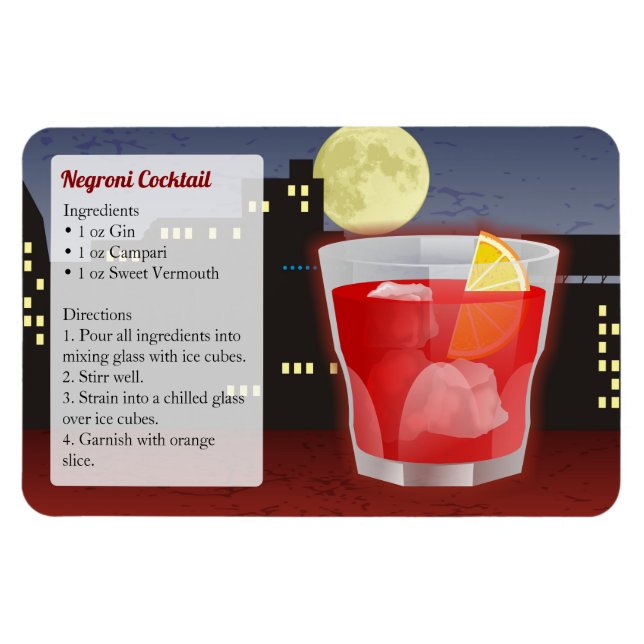 Recept på Negroni Cocktail Magnet (Horisontell)
