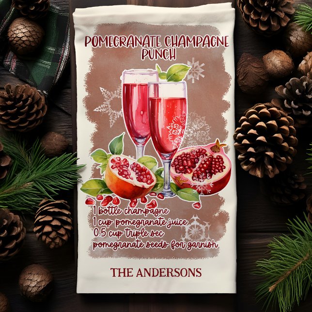 Recept på Pomegranate Punch julcocktail Kökshandduk (Skapare uppladdad)