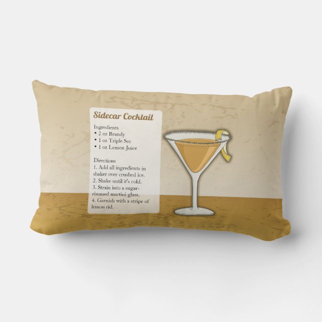 Recept på Sidecar-cocktail Lumbarkudde (Baksida)