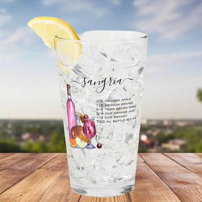 Recept på vattenfärgdrinkar Cocktail Sangria Glaskopp (Skapare uppladdad)