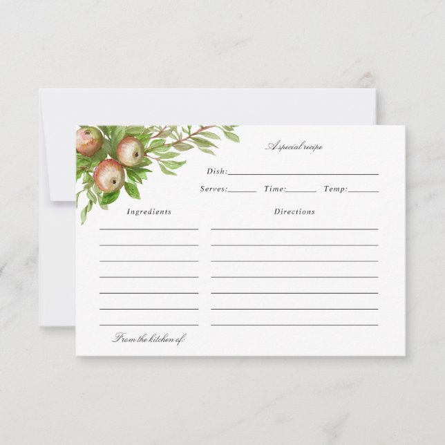 recept på vattenfärgsäpplen tack kort (Framsida)