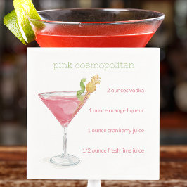 Recept på Watercolor Cosmopolitan Cocktail / Elega Pappersservett