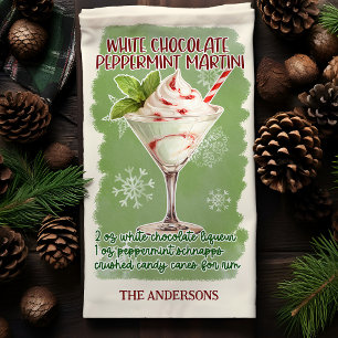 Recept på White Chocolate Peppermint Martini Cockt Kökshandduk