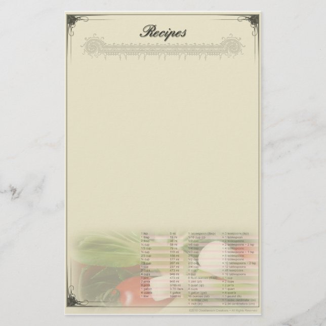 Recept pappersvaror oreglerade (Framsida)