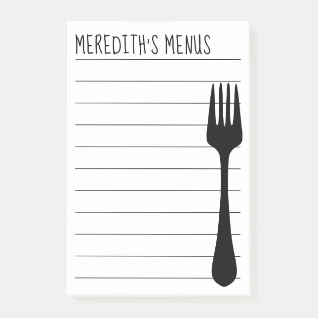 Recept som delar anteckningsboken för kock post-it block (Framsida)