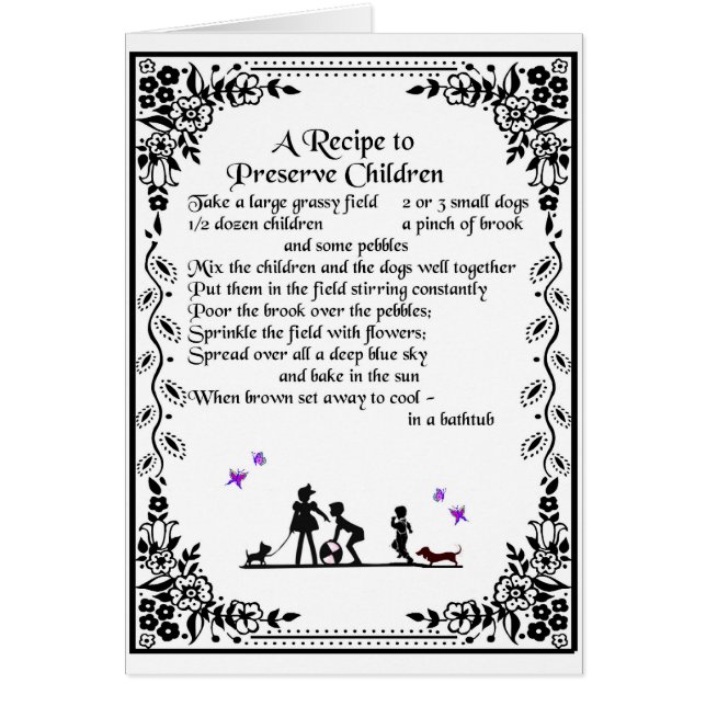 recept till syltbarn hälsningskort (Framsidan)