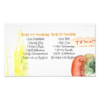 Recept voor Vriendschap Fototryck