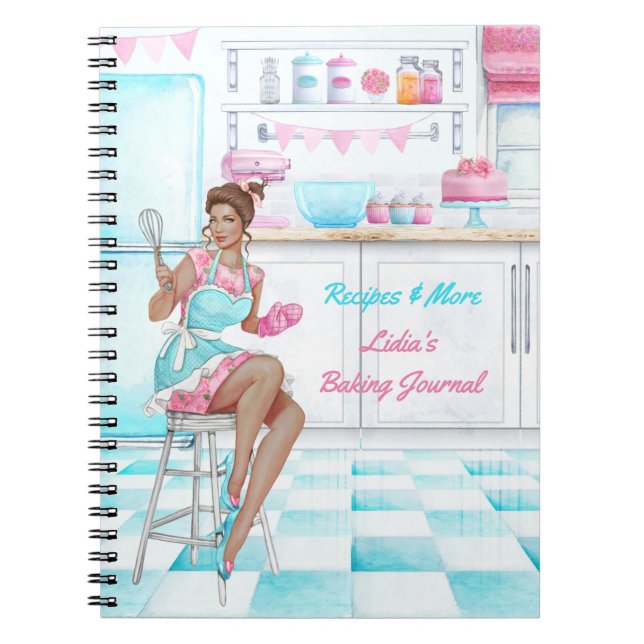 Receptbeläggning och kokning av Bok Retro-köket Anteckningsbok (Framsidan)