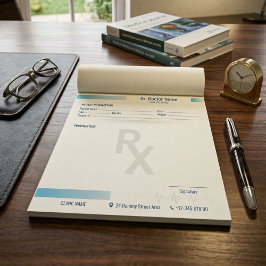 Receptblock Anteckningsblock – Redigerbart Rx för 