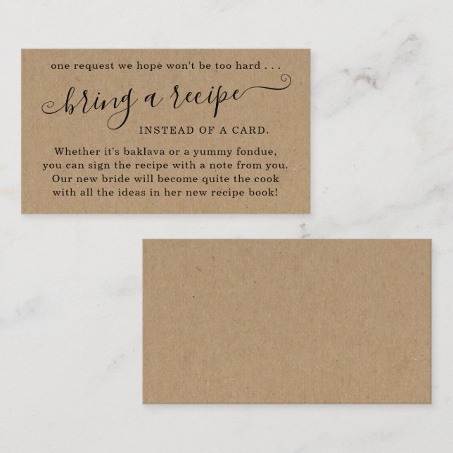 Receptförfrågan för bröllopsfestinladan tilläggskort (Fram/baksida)
