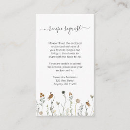 Receptförfrågan för Rustic Autumn Wildflower Tilläggskort