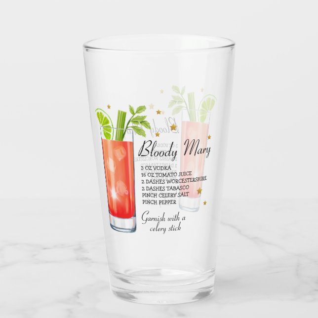 Receptglas för Bloody Mary (Skriv in ditt eget) Glaskopp (Baksida)