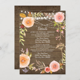 Receptinformation Rustic Ljus Wood Blommigt WAN Ut Inbjudningar