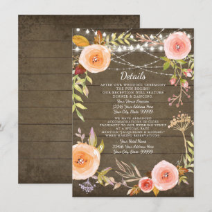 Receptinformation Rustic Ljus Wood Blommigt WAN Ut Inbjudningar