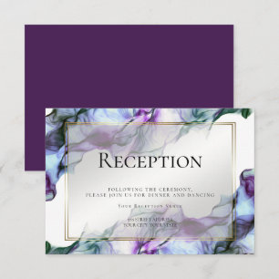 RECEPTION Abstrakt akvarell Plommon Teal Inbjudningar