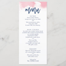 RECEPTION BRÖLLOP MENU söt marin rosa