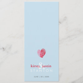 RECEPTION DINNER MENU söt fingeravtrycksblått Meny