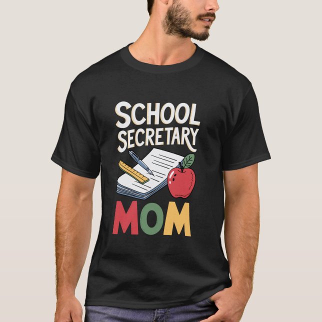 Reception Lärare Admin Mor Skolsekreterare T Shirt (Framsida)