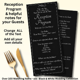 Reception Program -Black White Infinity Scroll,