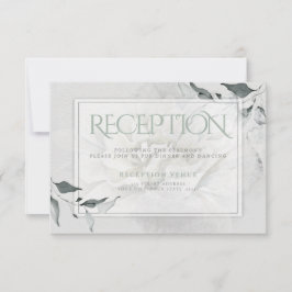 Reception Sage Grönt Leafy Dahlia Watercolor Tvätt OSA Kort