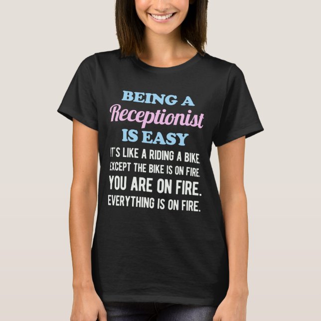 Receptionist funny t shirt (Framsida)