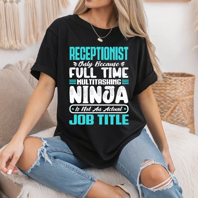 Receptionist jobbtitel Yrke Office Worker T Shirt (Skapare uppladdad)