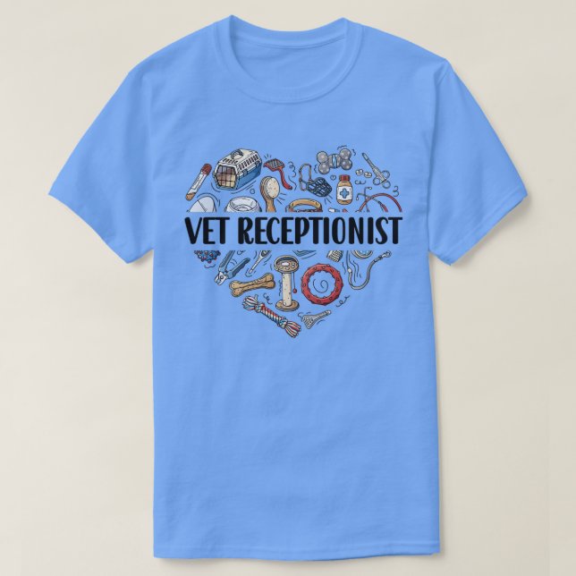 Receptionist vet Receptionist Secretary T Shirt (Design framsida)