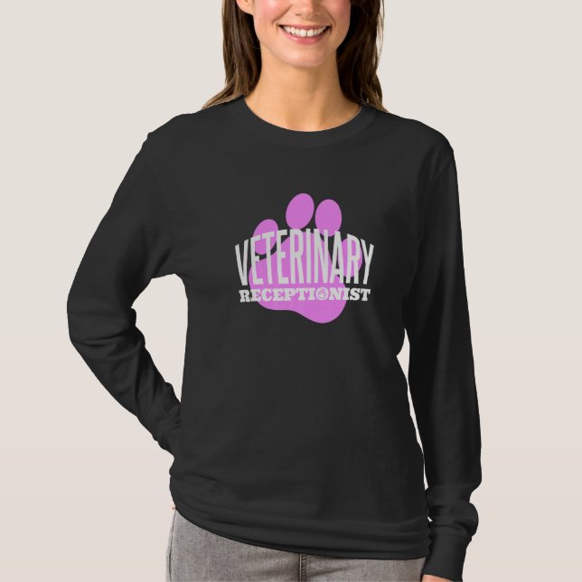 Receptionist Veterinarian Vet Tech Assi T Shirt (Framsida)