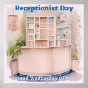 Receptionistdagen maj AI Art Poster