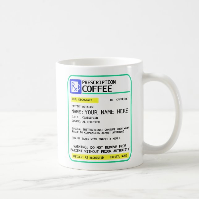 Receptkaffemuggen - tillfoga ditt namn kaffemugg (Höger)