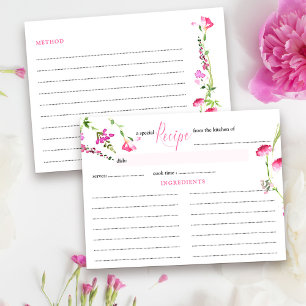 Receptkort Feminine Rosa Wildblomma Möhippa Vykort