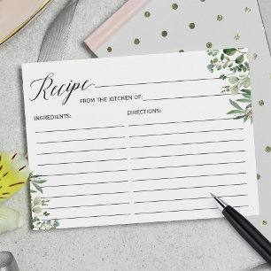 Receptkort för Bride Chic Eucalyptus Löv Vykort