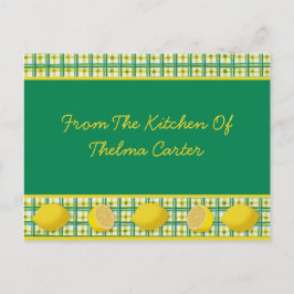 Receptkort för citron vykort