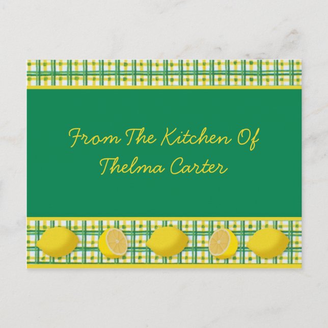 Receptkort för citron vykort (Framsida)