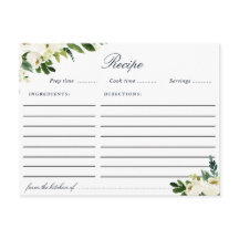 Receptkort för elfenbensvit blommigt