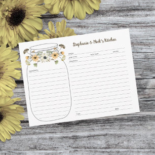 Receptkort för Fall WildblomBouquet Mason Burk Meddelande Vykort