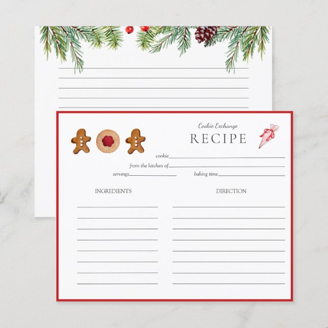 Receptkort för Helgdag Cookie-bagare (Fram/baksida)