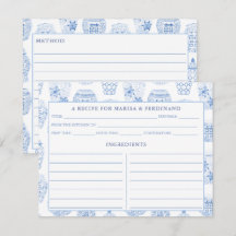 Receptkort för klassiskt blått och vitt ingefära B