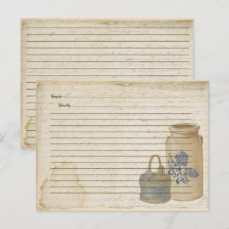 Receptkort för kruka och blå korg vykort