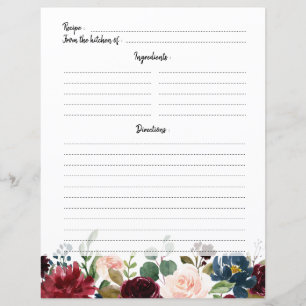 Receptkort för  Möhippa för Burgundy Red Navy