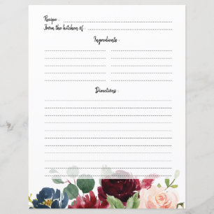 Receptkort för  Möhippa för Burgundy Red Navy