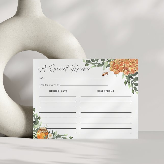 Receptkort för Orange Blossom Honey Bee Vykort (Skapare uppladdad)