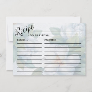 Receptkort för silver White Dogwood Blommar Bröllo