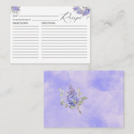 Receptkort för vattenfärg Lilac Flowers Tilläggskort