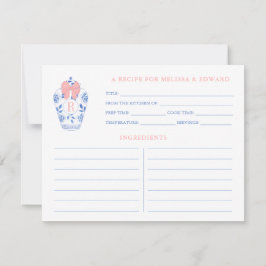 Receptkort för vit monogram för Rosa i Preppy Inbjudningar