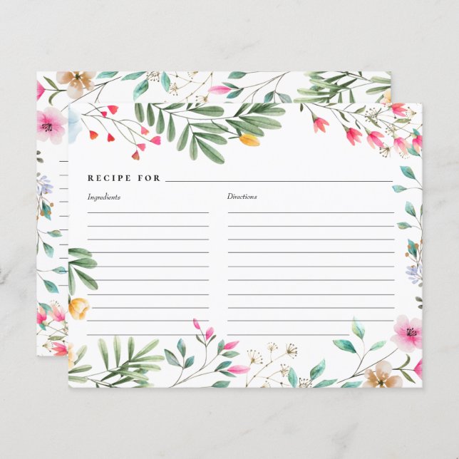 Receptkort för Wildblommor (Fram/baksida)