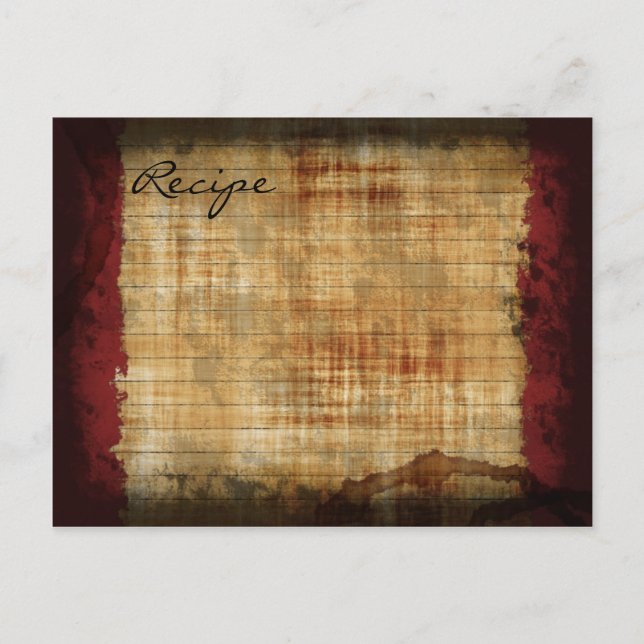 Receptkort - gammalt med fläckar vykort (Framsida)