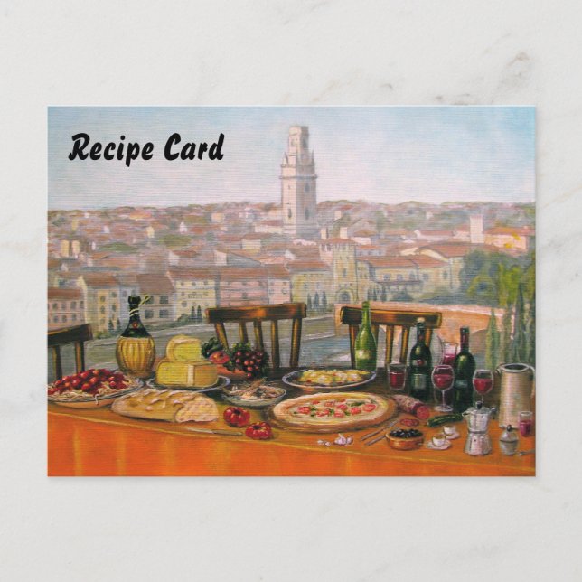 Receptkort - italienska konst vykort (Framsida)